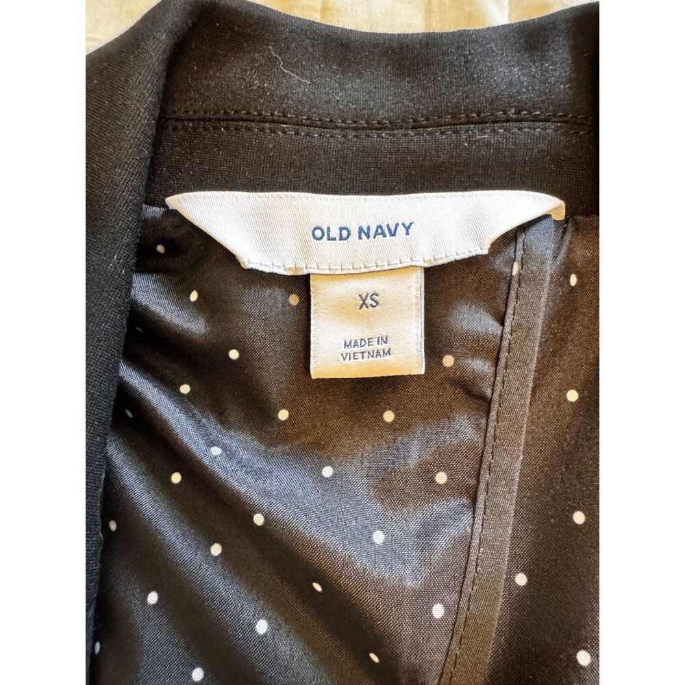 Old Navy Womens Classic Black Blazer XS Polka Dot Lining Preppy Academia Career - Picture 3 of 7